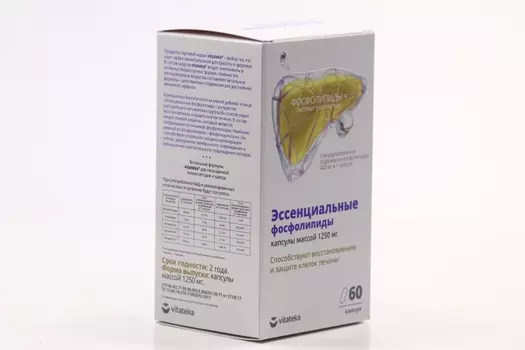 Эссенциальные фосфолипиды Витатека экстр расторопши/вит В, 60 шт, капсулы