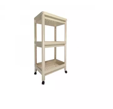 Этажерка Homsu Vanilla 3 яруса на съемных колесиках беж