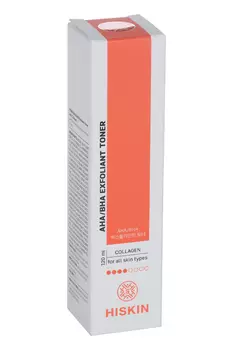 Эксфолиант-тонер HISKIN AHA/BHA с коллагеном д/лица, 120 мл