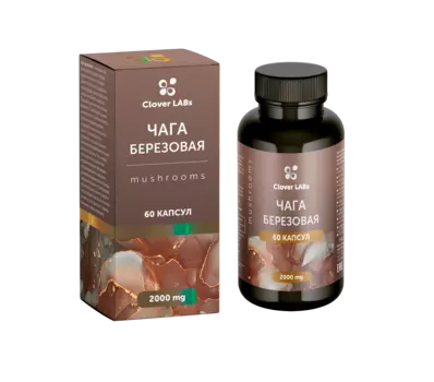Экстракт Чага березовая Clover Labs 60 капсул