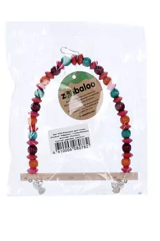 Качели Зообалу Африка с карабином 15х12 см корич/голуб/красн/желт д/птиц