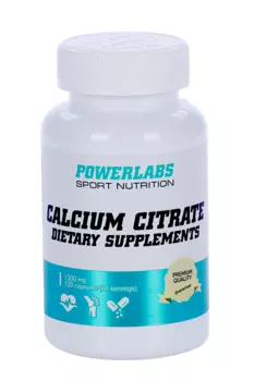 Кальций цитрат PowerLabs, 1 300 мг, 120 шт, капсулы