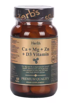 Кальций+магний+цинк+витамин D3 Herbs, 2,34 г, 60 шт, таблетки