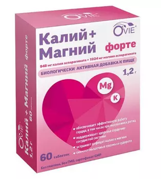 Калий+Магний форте Ovie, 60 шт, таблетки