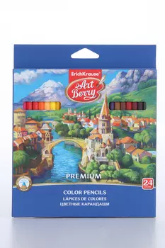 Карандаши ErichKrause 24 цвета ArtBerry шестигранные яркий и мягкий грифель 3 мм картон упаков