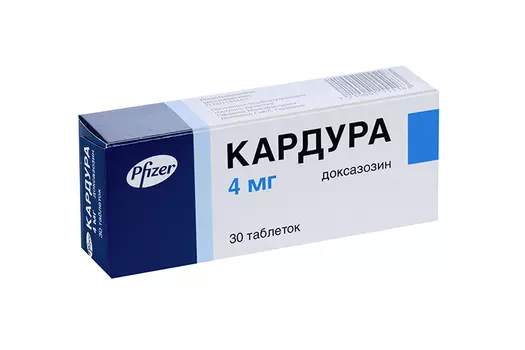Кардура 4 мг, 30 шт, таблетки