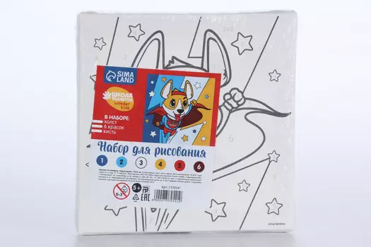 Картина по номерам Школа талантов Корги-герой 15х15 см