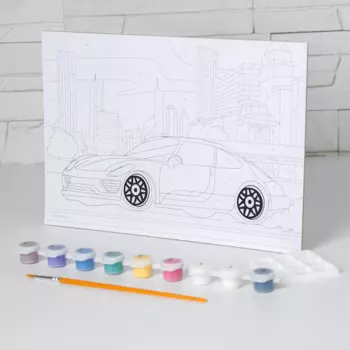 Картина по номерам Школа талантов Машина 20х28,5 см