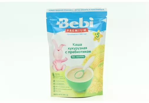Каша Bebi Premium б/молоч кукурузная с пребиотиком (5 мес+), 200 г