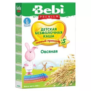 Каша Bebi Premium б/молоч овсяная (5 мес+), 200 г