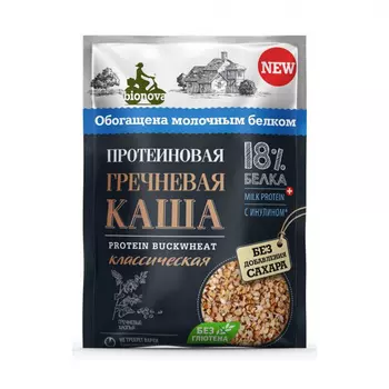 Каша Bionova гречневая/протеиновая классическая б/сахара, 40 г