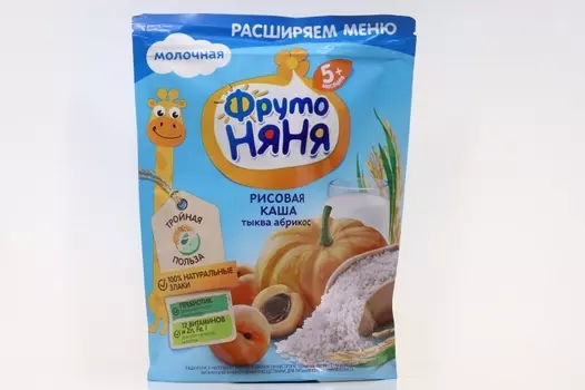 Каша Фрутоняня рисовая молоко/тыква/абрикос, 200 г, сухая