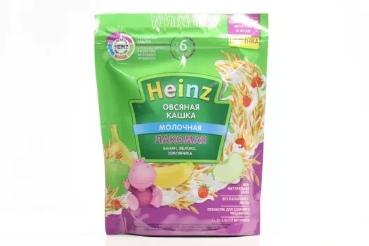 Каша Хайнц лакомая овсяная молоч яблоко/банан/земляника (с 6 мес), 170 г