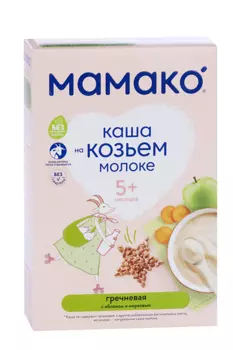 Каша Мамако гречневая с яблоком и морковью на козьем молоке, 200 г