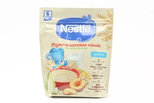 Каша Нестле молоч мультизлак груша/персик (с 6 мес), 200 г