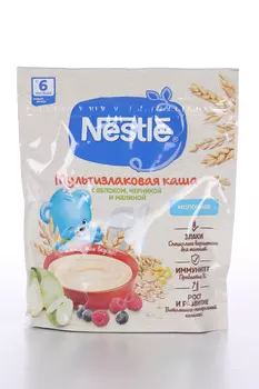 Каша Нестле молоч мультизлак яблоко/черника/малина (с 6 мес), 200 г