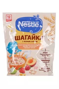 Каша Нестле Шагайка молоч МУЛЬТИзлаковая яблоко/земляника/персик, 190 г