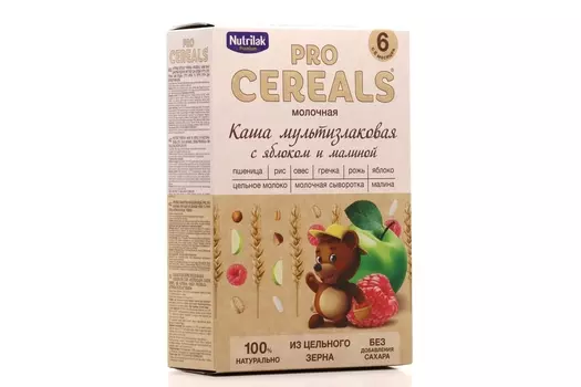 Каша Нутрилак Премиум Про Сириалс мультизлаковая яблоко/малина (с 6 мес), 200 г