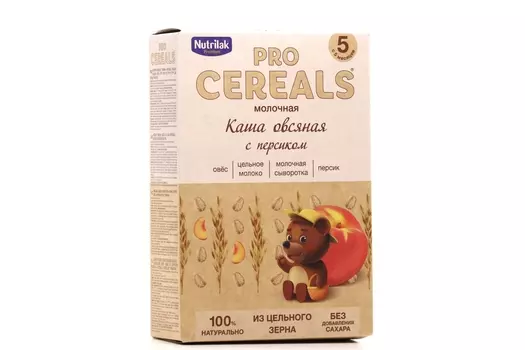 Каша Нутрилак Премиум Про Сириалс овсяная с персиком (с 5 мес), 200 г