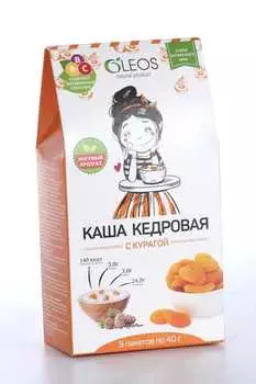 Каша Олеос кедровая с курагой, 40 г, 5 шт