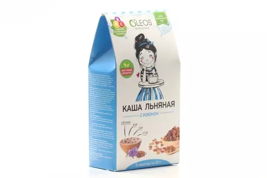 Каша Олеос льняная с изюмом, 40 г, 5 шт