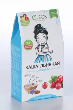 Каша Олеос льняная с клюквой, 40 г, 5 шт