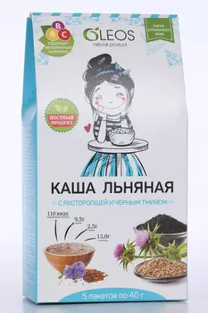 Каша Олеос льняная с расторопшей и черным тмином, 40 г, 5 шт