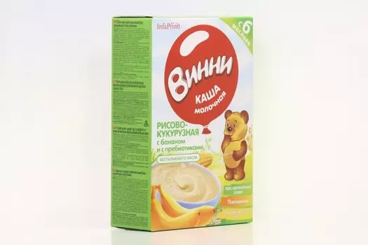 Каша Винни молоко/кукуруза/пребиотики (с 5 мес), 200 г