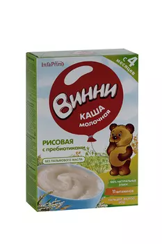 Каша Винни молоко/рис/пребиотики (с 4 мес), 200 г