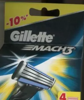 Кассета Жиллет Мак-3, 4 шт, 10% скидка