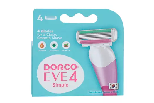 Кассеты Dorco EVE4 Simple 4-лезв д/бритья жен, 4 шт
