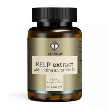 Келп Тетралаб экстракт бурых водорослей с витамином Д3, 90 шт, таблетки