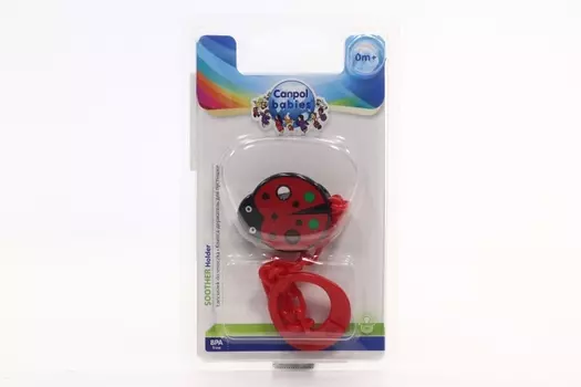 Клипса-держатель Канпол Бэбис д/пустышек (0+), Божья коровка