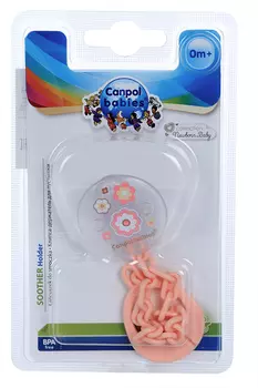 Клипса-держатель Канпол бебис д/пустышек Ньюборн беби (с 0 мес), розовый