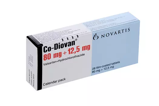 Ко-Диован 80 мг+12.5 мг, 28 шт, таблетки покрытые пленочной оболочкой