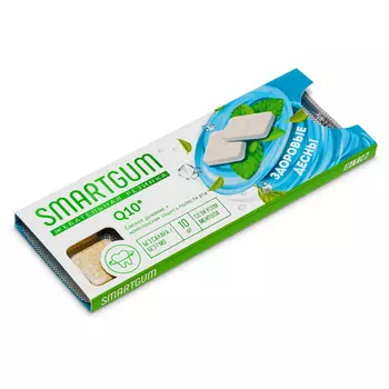 Коэнзим Ку 10 Смартгам Здоровые десны ментол, 10 шт, жевательная резинка (таблетка)