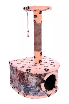 Когтеточка-домик Чистый котик №14-МТ полукруглый на ножках со съем ковриком37х40х76 см