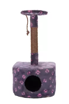 Когтеточка-домик Чистый котик №14 полукруглый на ножках со съемным ковриком 37х40х75 см