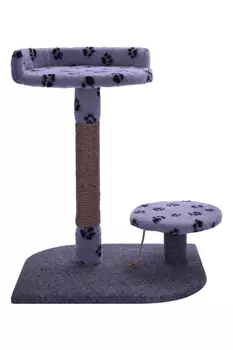 Когтеточка-столбик Чистый котик №30 с полкой и лежанкой на площадке 50х45х52 см