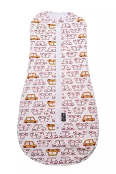 Кокон Мьельк утепленный Машинки кукурузный/белый