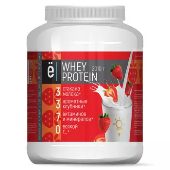 Коктейль Ёбатон белковый whey protein со вкусом и кусочками клубники 2,01 кг
