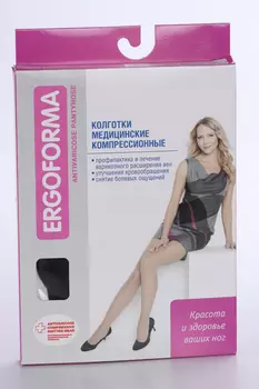 Колготки Ergoforma 1 класс компр черн р 2