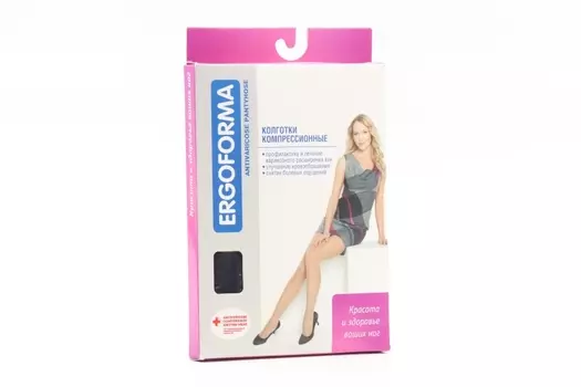 Колготки Ergoforma антиварикозн 2 класс компрессии 23-32 мм рт ст р 6, черн