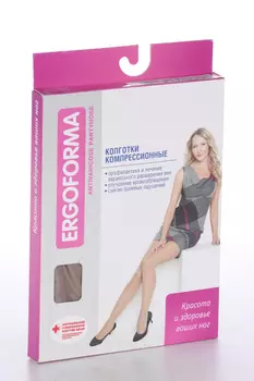 Колготки Ergoforma антиварикоз 2 класс медицин компрессии 23-32 мм рт ст р 6, бронза (121)