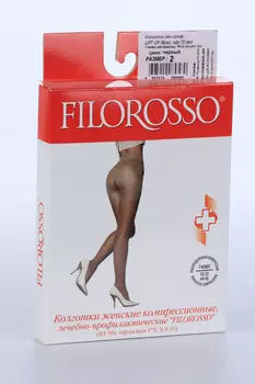 Колготки FILOROSSO Lift Up компресс лечеб-профилакт 70 den 1 класс черный р 2