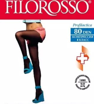 Колготки FILOROSSO Profilactica компресс лечеб-профилакт 80 den 1 класс черный р 4