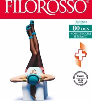 Колготки FILOROSSO Terapia компресс лечеб-профилакт 80 den 2 класс черный р 3