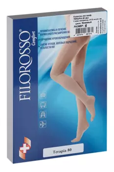 Колготки FILOROSSO Terapia компресс лечеб-профилакт 80 den 2 класс бежевый р 6