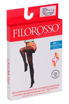 Колготки FILOROSSO Tonic компресс лечеб-профилакт 40 den 1 класс черный р 2