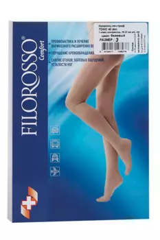 Колготки FILOROSSO Tonic компресс лечеб-профилакт 40 den 1 класс бежевый р 3